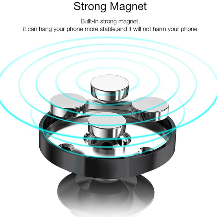 Black car phone navigation bracket with strong magnet and layered mount plates