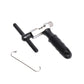 Bicycle chain repair tool with black lever handle and included metal hook tool