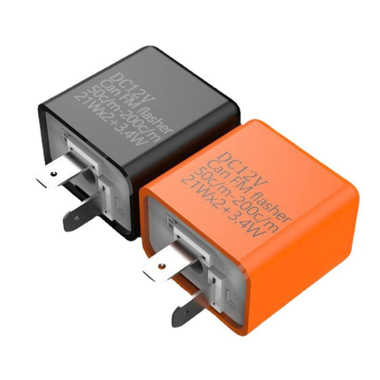 Orange and black LED turn signal relay module with two prong terminals