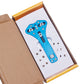Three-prong watch opener set in open box with blue tool and spare parts