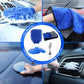 Car cleaning drill brush kit with blue microfiber brush, foam pads, and small scrub tool