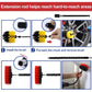 Extension rod with removable chuck and yellow scrubbing brush for hard-to-reach areas
