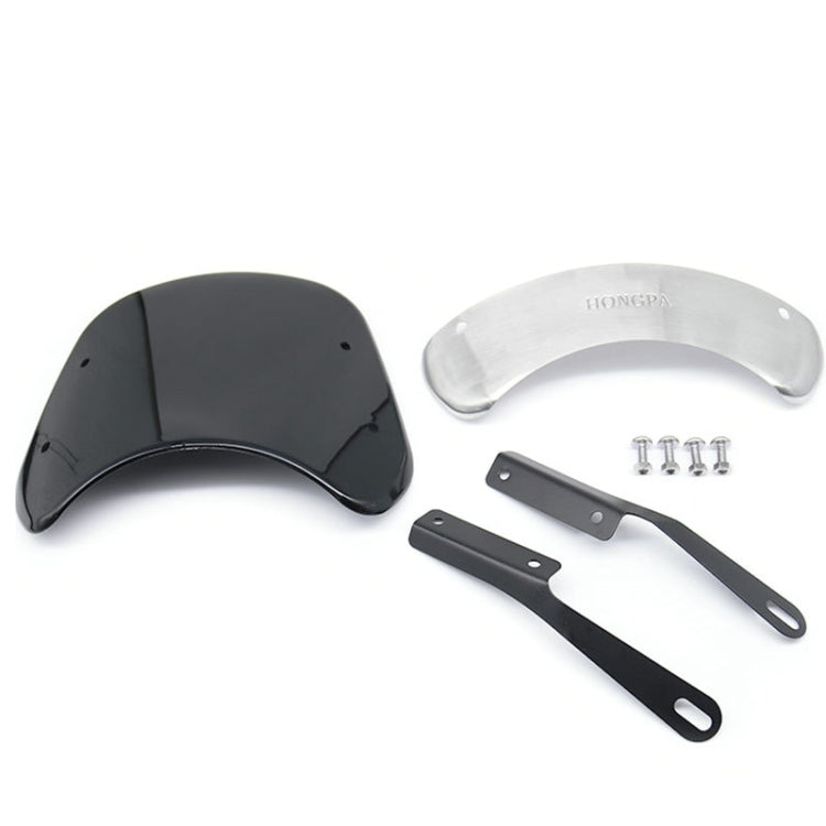 Motorcycle windshield kit: smoked visor, brackets, and mounting screws