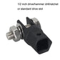 Black car jack adapter with drive socket opening and two threaded studs