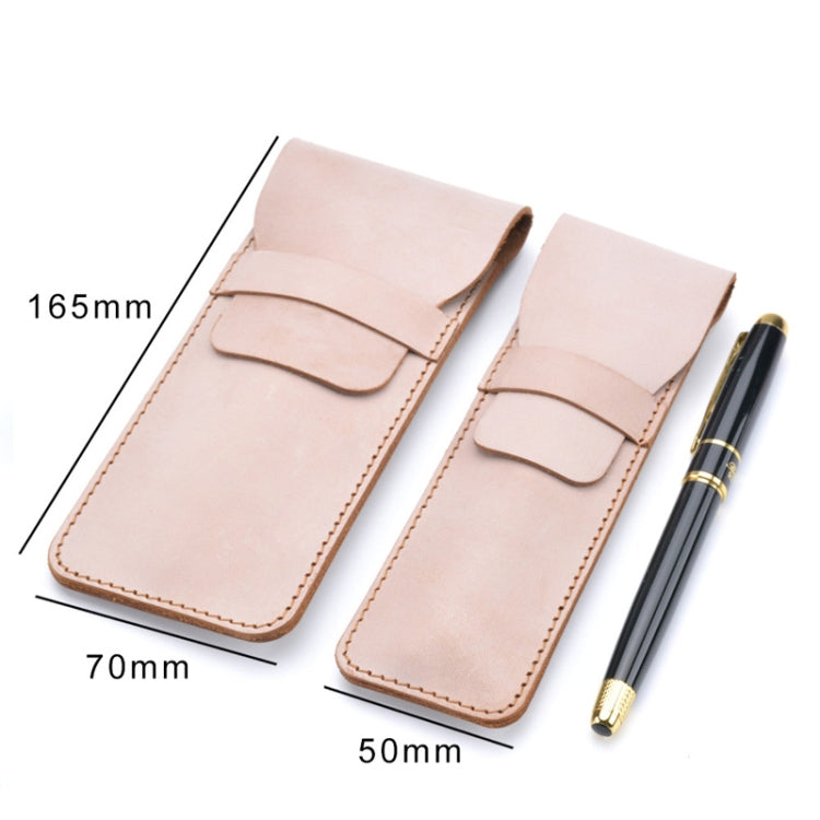 Large light pink pencil case with foldover strap and stitched front pocket (pair shown)