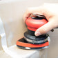 Pneumatic polishing machine used by hand on a leather seat surface