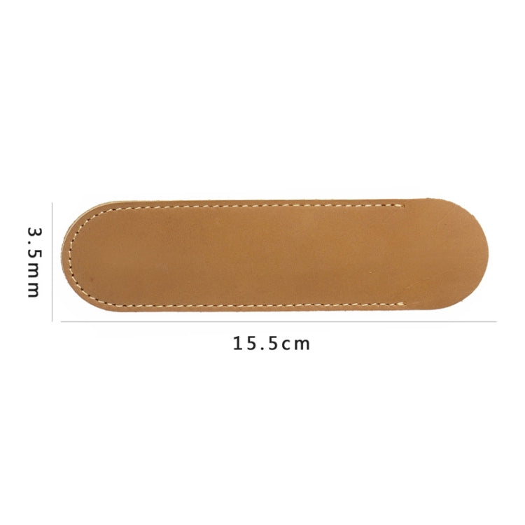 Handmade camel brown pen holder pouch, size 15.5 cm length