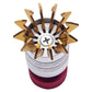 Watch bezel opener tool head with gold prongs and silver ridged ring