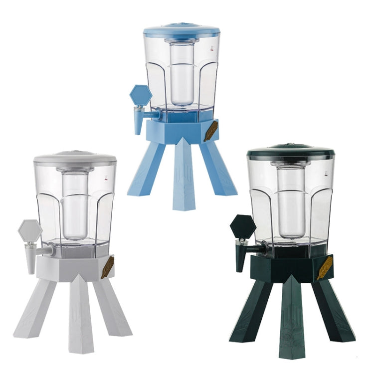 Multi-color acrylic drink dispensers with faucets on tripod stands
