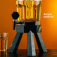 Green acrylic beverage dispenser with black faucet and clear barrel top