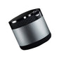 Gray car ashtray with LED ambient light, textured grip band and removable lid.