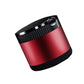 Red car ashtray with LED ambient light, textured band and removable lid.