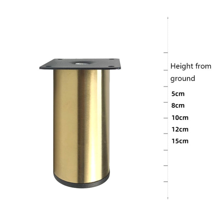 Stainless steel furniture support leg, rose gold finish, top mounting plate visible