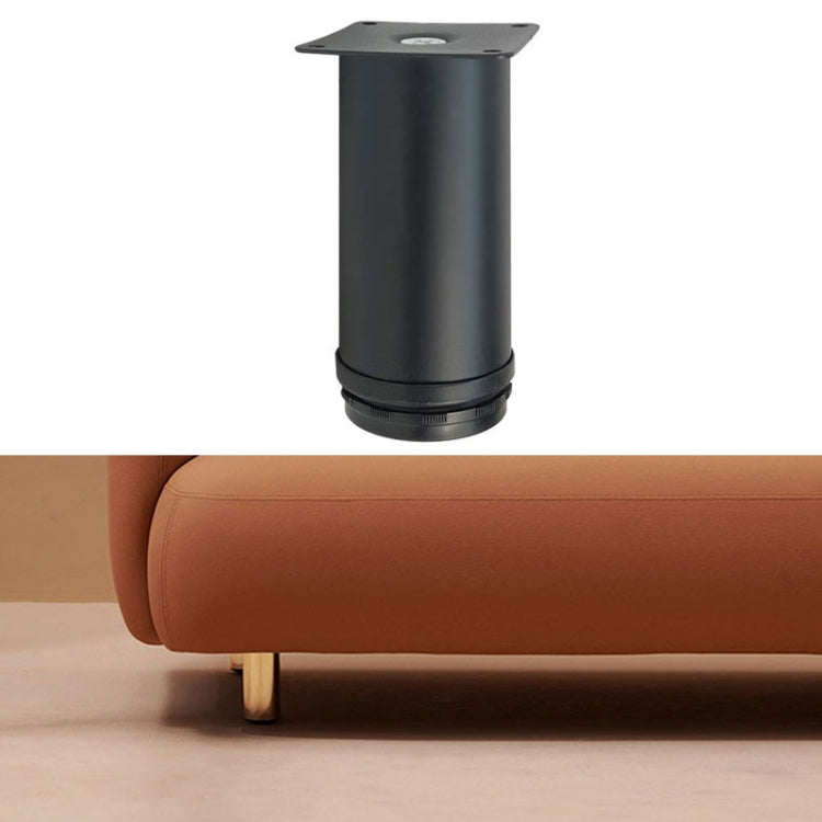 Matte black stainless steel support leg with square top plate and central screw hole