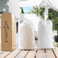 Hammock packaging with two drawstring storage bags and a cardboard box.