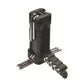 Black multifunction survival tool with socket tool, folded wrench, and hex key bits