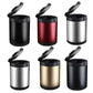 LED car ashtray with cover shown in multiple metal and dark color options