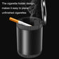 Black LED car ashtray with cover, open top holding a cigarette