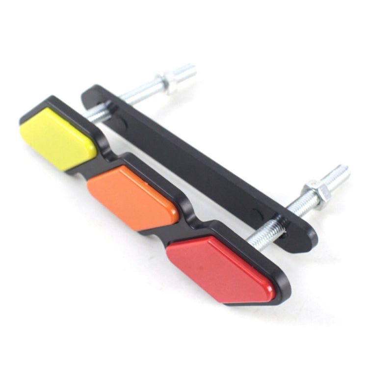 Colored car decal set with mounting screws and black bracket