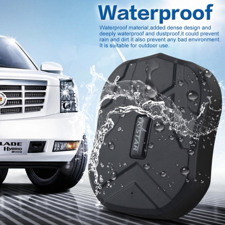 Black GPS tracker device with water droplets on rugged sealed outer shell