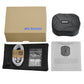 GPS tracker kit with TKSTAR black device, charging cable, and user manual
