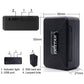 GPS tracker ports diagram: indicator light, SIM card slot, USB port, lanyard hole
