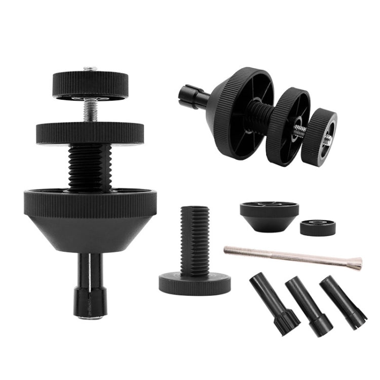 Clutch hole corrector kit with black cone heads, bolts, and guide sleeves