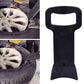 Black plastic tire beading rod tool with grip handle and curved end
