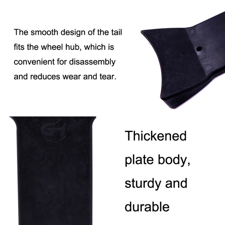 Black thickened tire beading rod plate with reinforced body section