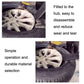 Black plastic tire beading rod for hub disassembly, shown near wheel