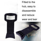 Black tire beading rod with strap-like grip for easier tire bead removal