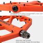 MEROCA mountain bike nylon pedal in orange with dust cover and threaded axle