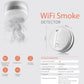 White Wi-Fi smoke detector with vented front face and central test/sensor button