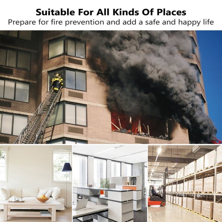 Fire safety scene with smoke cloud; Wi-Fi smoke alarm device not visible
