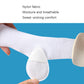 Nylon textured white foot pad with strap, shown held near a finger and hand