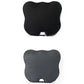 Black car seat cushion showing front and back views with breathable mesh cover