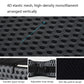 Breathable mesh car seat cushion surface with small circular vents for airflow