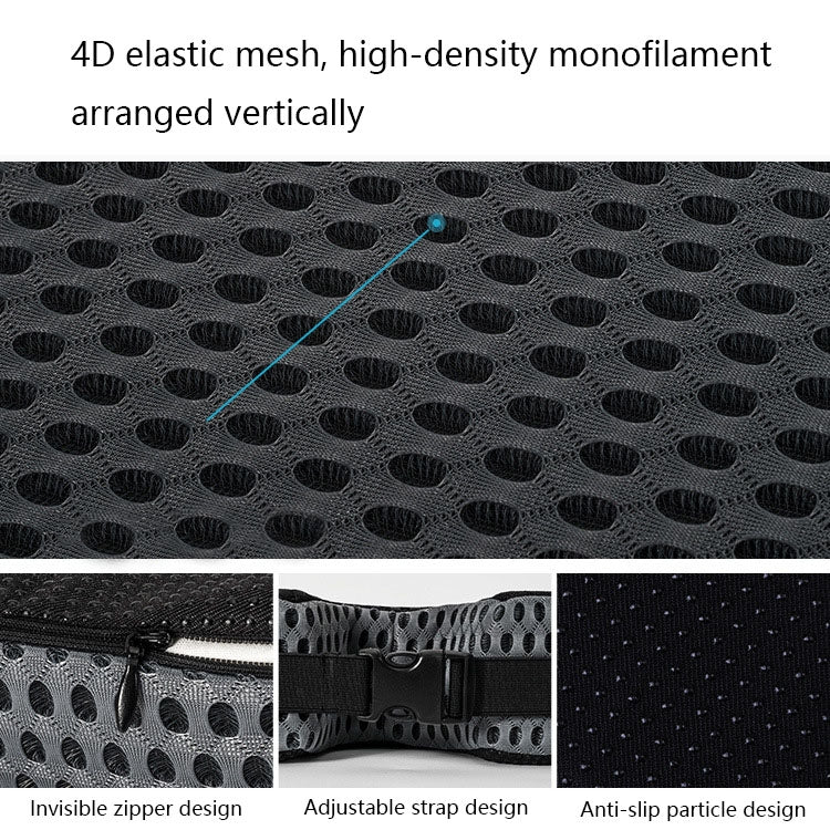 Breathable mesh car seat cushion surface with small circular vents for airflow