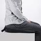 Black car seat cushion with adjustable strap and breathable mesh top on seat