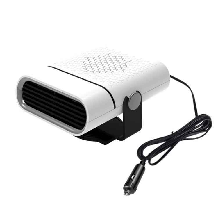 White 24V car heater demister with front vent and DC power cable