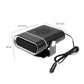 Black 24V car heater demister with front vent, side mount, and DC power cable