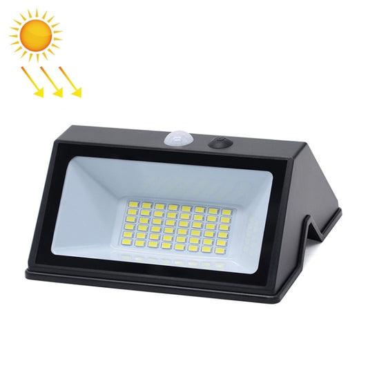Black solar wall light with LED panel and body sensor on top
