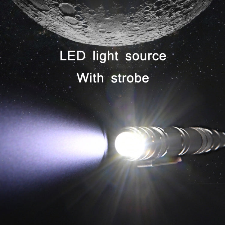 LED strobe self-defense pen flashlight head emitting bright white light