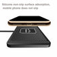 Car wireless charger pad with textured non-slip surface holding a phone