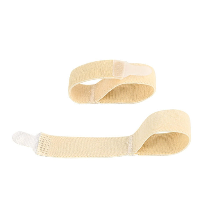 Beige elastic toe belt finger splitter with hook-and-loop closure