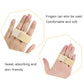 Beige elastic toe belt finger splitter worn on fingers with padded separator