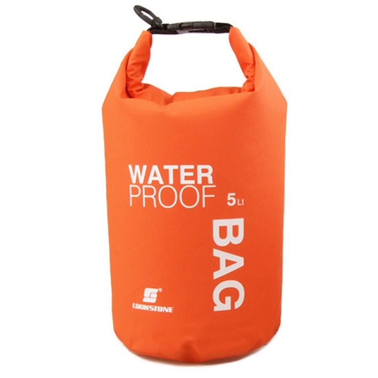 5L waterproof dry bag, orange roll-top with buckle closure