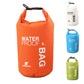5L waterproof dry bag in orange shown with other color options