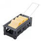 Mini cheese grill with black tray, animal cutouts, and silver steel handle