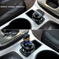 Black Bluetooth car MP3 receiver close-up installed in a car console near USB ports